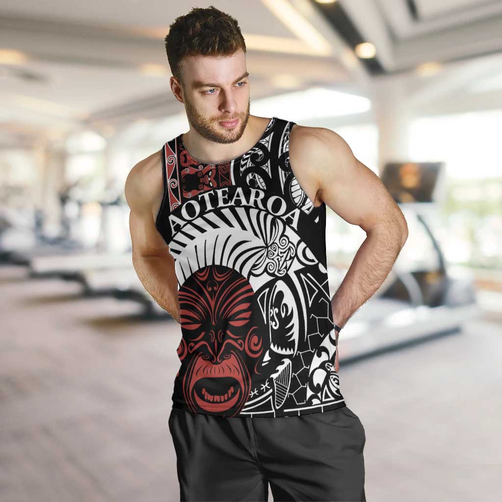 Honour The Treaty New Zealand Personalised Men Tank Top Toitu Te Tiriti Indigenous Maori Face