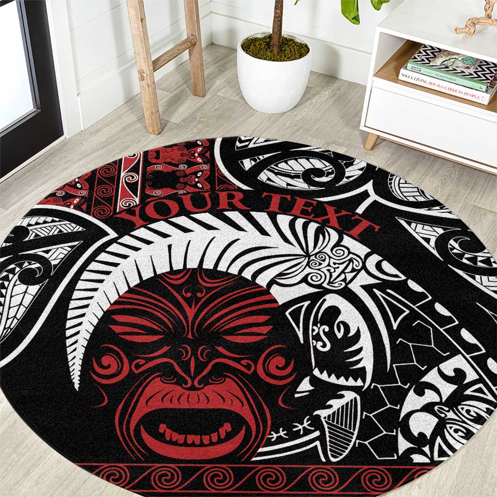 Honour The Treaty New Zealand Personalised Round Carpet Toitu Te Tiriti Indigenous Maori Face