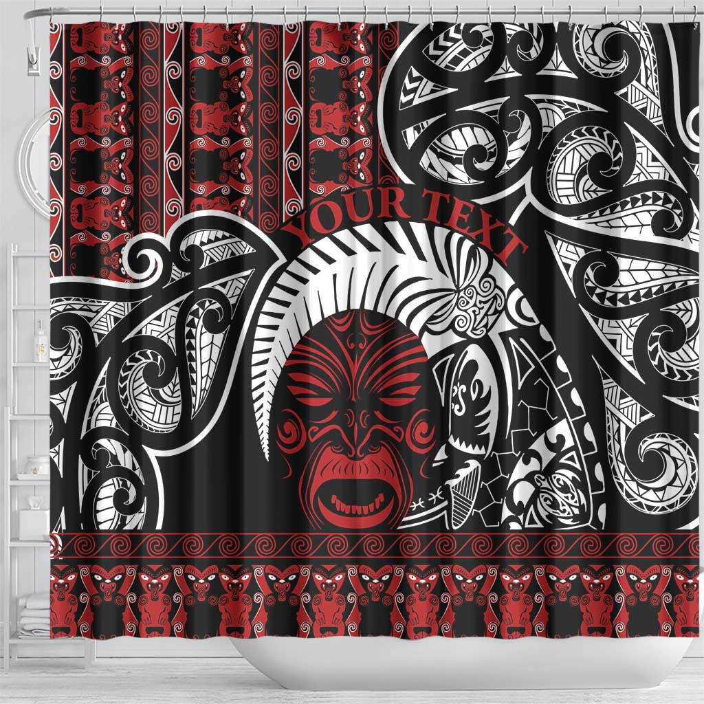 Honour The Treaty New Zealand Personalised Shower Curtain Toitu Te Tiriti Indigenous Maori Face