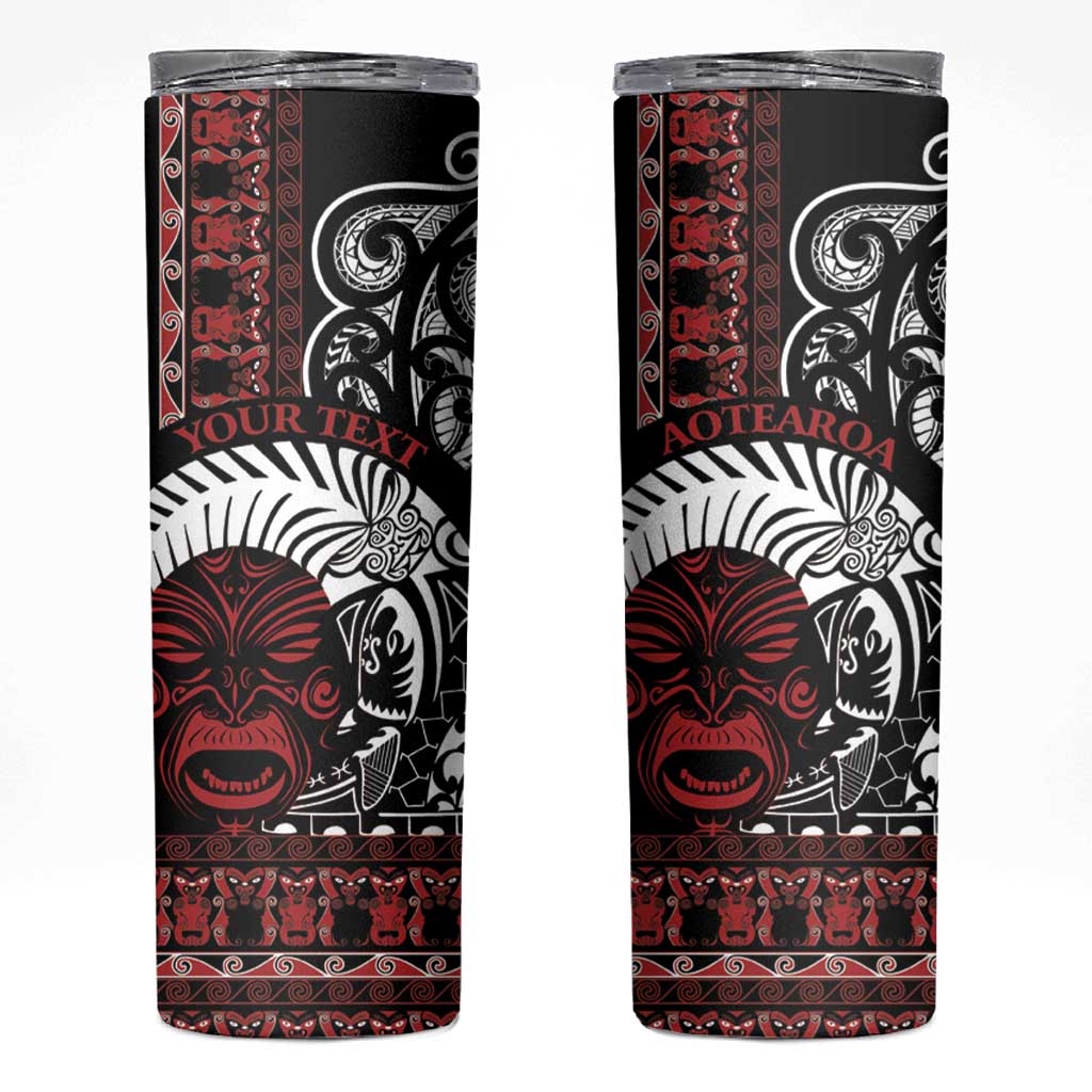 Honour The Treaty New Zealand Personalised Skinny Tumbler Toitu Te Tiriti Indigenous Maori Face