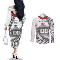 Samoa Mau Movement House Personalised Couples Matching Off The Shoulder Long Sleeve Dress and Long Sleeve Button Shirt Fa'a Samoa The Samoan Way