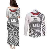 Samoa Mau Movement House Personalised Couples Matching Puletasi and Long Sleeve Button Shirt Fa'a Samoa The Samoan Way