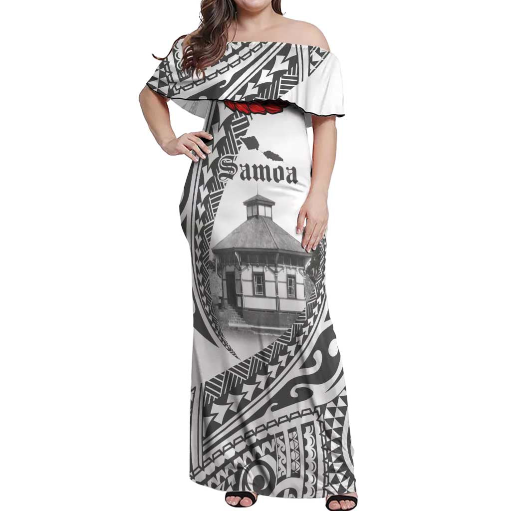 Samoa Mau Movement House Personalised Off Shoulder Maxi Dress Fa'a Samoa The Samoan Way