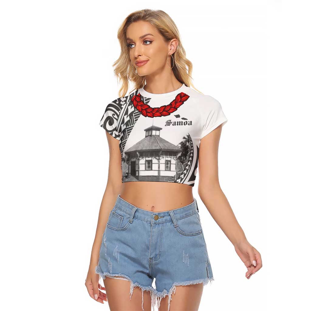 Samoa Mau Movement House Personalised Raglan Cropped T Shirt Fa'a Samoa The Samoan Way
