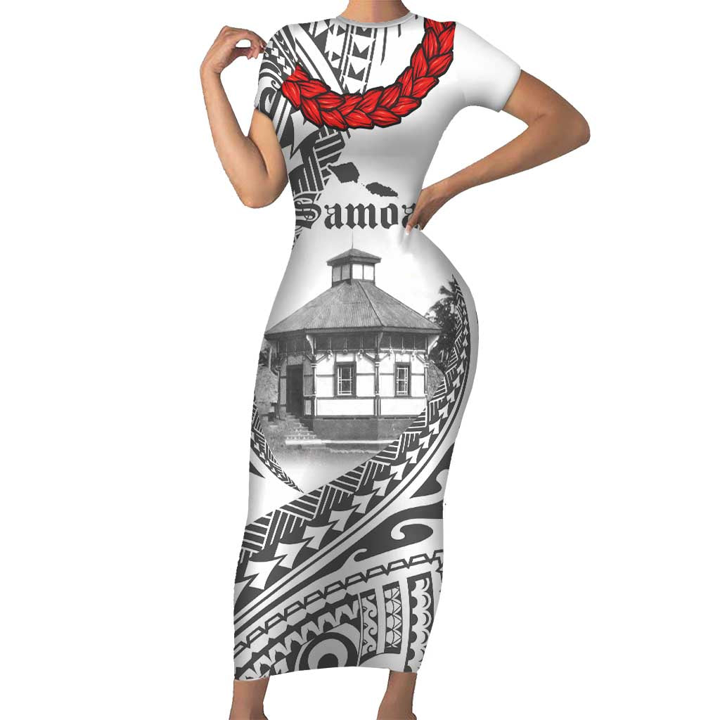 Samoa Mau Movement House Personalised Short Sleeve Bodycon Dress Fa'a Samoa The Samoan Way