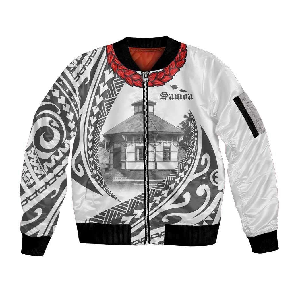 Samoa Mau Movement House Personalised Sleeve Zip Bomber Jacket Fa'a Samoa The Samoan Way