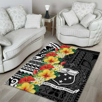 Samoa Tribal Hibiscus Flowers Area Rug