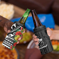 Samoa Tribal Hibiscus Flowers 4 in 1 Can Cooler Tumbler