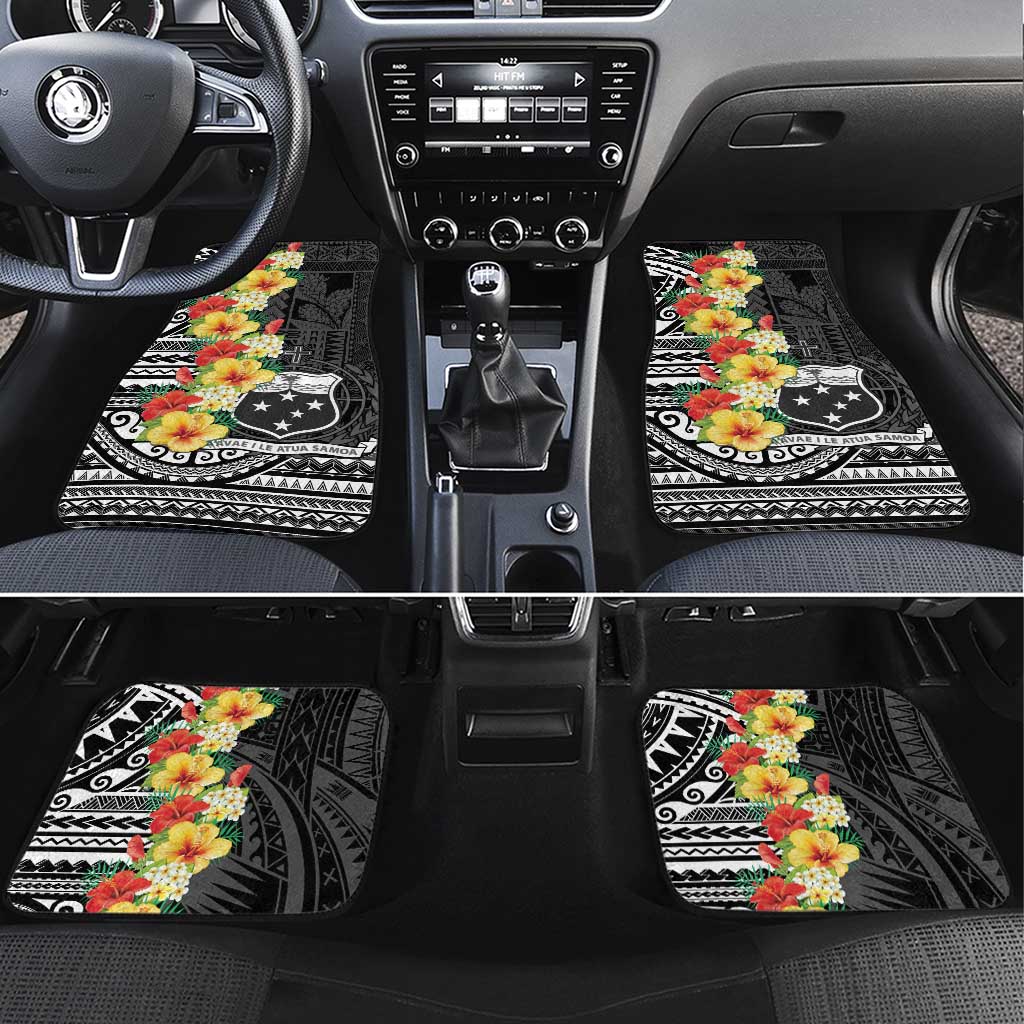 Samoa Tribal Hibiscus Flowers Car Mats