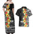 Samoa Tribal Hibiscus Flowers Couples Matching Off Shoulder Maxi Dress and Hawaiian Shirt