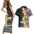 Samoa Tribal Hibiscus Flowers Couples Matching Short Sleeve Bodycon Dress and Hawaiian Shirt