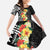 Samoa Tribal Hibiscus Flowers Family Matching Long Sleeve Bodycon Dress and Hawaiian Shirt