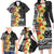 Samoa Tribal Hibiscus Flowers Family Matching Long Sleeve Bodycon Dress and Hawaiian Shirt