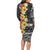 Samoa Tribal Hibiscus Flowers Family Matching Long Sleeve Bodycon Dress and Hawaiian Shirt