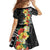 Samoa Tribal Hibiscus Flowers Family Matching Off Shoulder Maxi Dress and Hawaiian Shirt