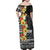 Samoa Tribal Hibiscus Flowers Family Matching Off Shoulder Maxi Dress and Hawaiian Shirt