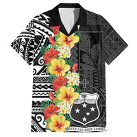 Samoa Tribal Hibiscus Flowers Family Matching Puletasi and Hawaiian Shirt