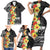 Samoa Tribal Hibiscus Flowers Family Matching Short Sleeve Bodycon Dress and Hawaiian Shirt