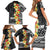 Samoa Tribal Hibiscus Flowers Family Matching Short Sleeve Bodycon Dress and Hawaiian Shirt