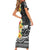 Samoa Tribal Hibiscus Flowers Family Matching Short Sleeve Bodycon Dress and Hawaiian Shirt