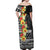 Samoa Tribal Hibiscus Flowers Off Shoulder Maxi Dress