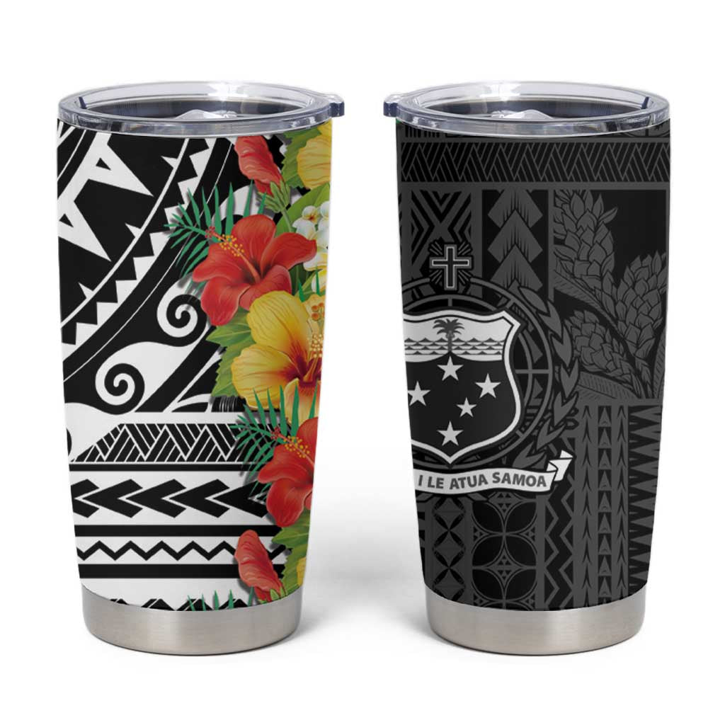 Samoa Tribal Hibiscus Flowers Tumbler Cup