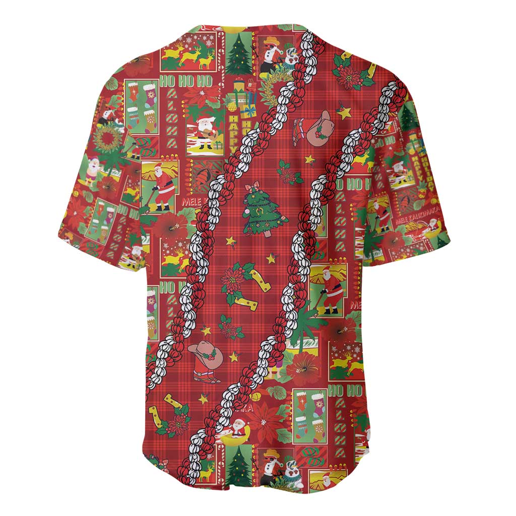 Mele Kalikimaka Pakalana Pikake Lei Baseball Jersey Hawaiian Rodeo Paniolo Omaomao Palaka - Polynesian Pride