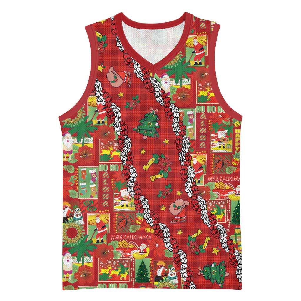 Mele Kalikimaka Pakalana Pikake Lei Basketball Jersey Hawaiian Rodeo Paniolo Omaomao Palaka - Polynesian Pride