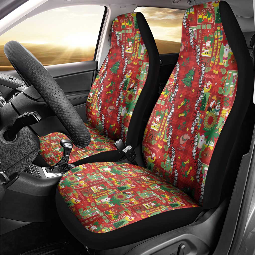 Mele Kalikimaka Pakalana Pikake Lei Car Seat Cover Hawaiian Rodeo Paniolo Omaomao Palaka - Polynesian Pride