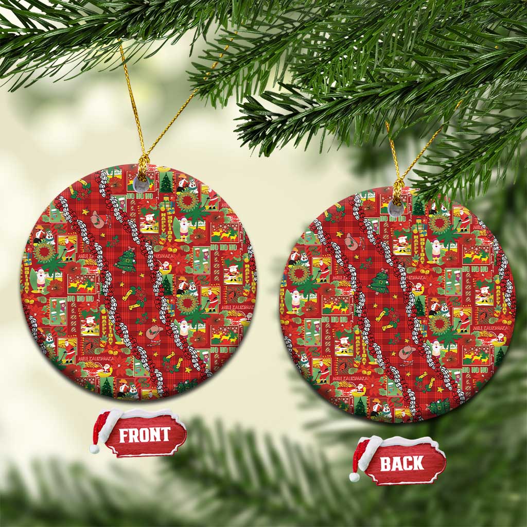 Mele Kalikimaka Pakalana Pikake Lei Ceramic Ornament Hawaiian Rodeo Paniolo Omaomao Palaka - Polynesian Pride