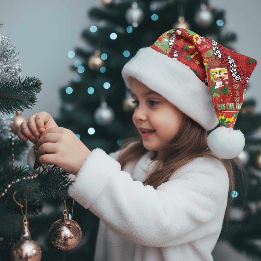 Mele Kalikimaka Pakalana Pikake Lei Christmas Santa Hat Hawaiian Rodeo Paniolo Omaomao Palaka - Polynesian Pride