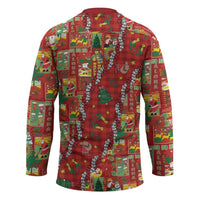 Mele Kalikimaka Pakalana Pikake Lei Hockey Jersey Hawaiian Rodeo Paniolo Omaomao Palaka - Polynesian Pride