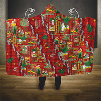 Mele Kalikimaka Pakalana Pikake Lei Hooded Blanket Hawaiian Rodeo Paniolo Omaomao Palaka - Polynesian Pride