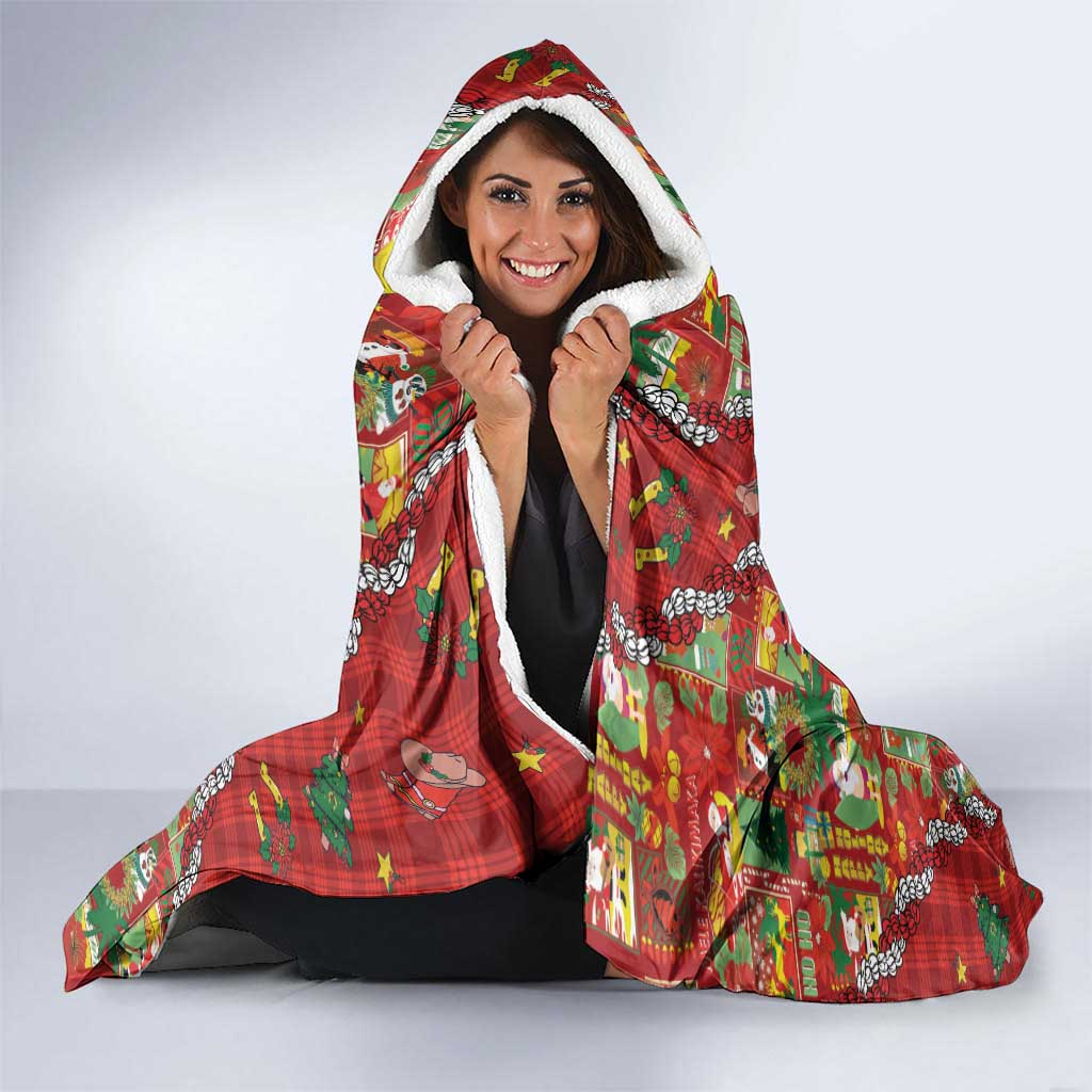 Mele Kalikimaka Pakalana Pikake Lei Hooded Blanket Hawaiian Rodeo Paniolo Omaomao Palaka - Polynesian Pride