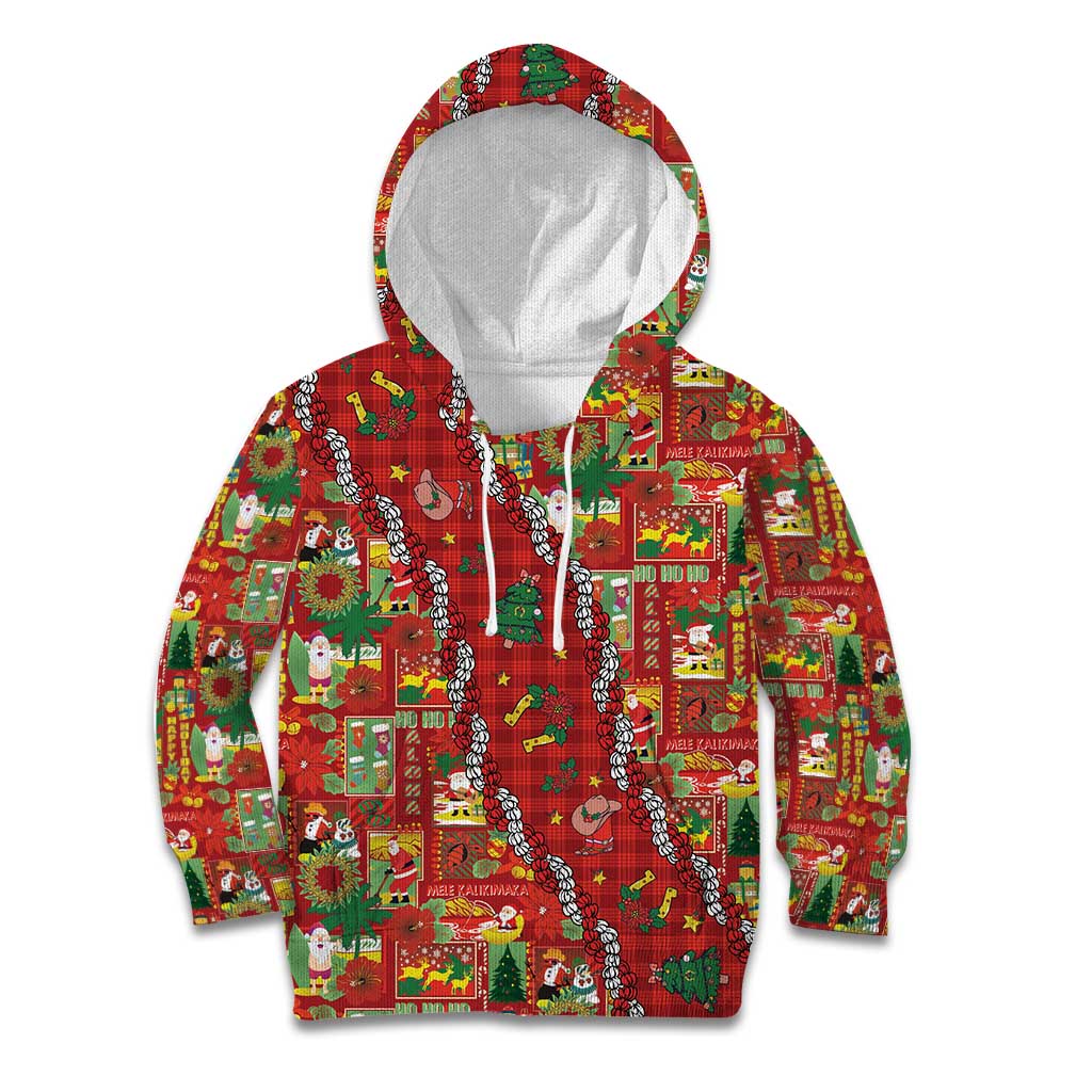 Mele Kalikimaka Pakalana Pikake Lei Kid Hoodie Hawaiian Rodeo Paniolo Omaomao Palaka - Polynesian Pride