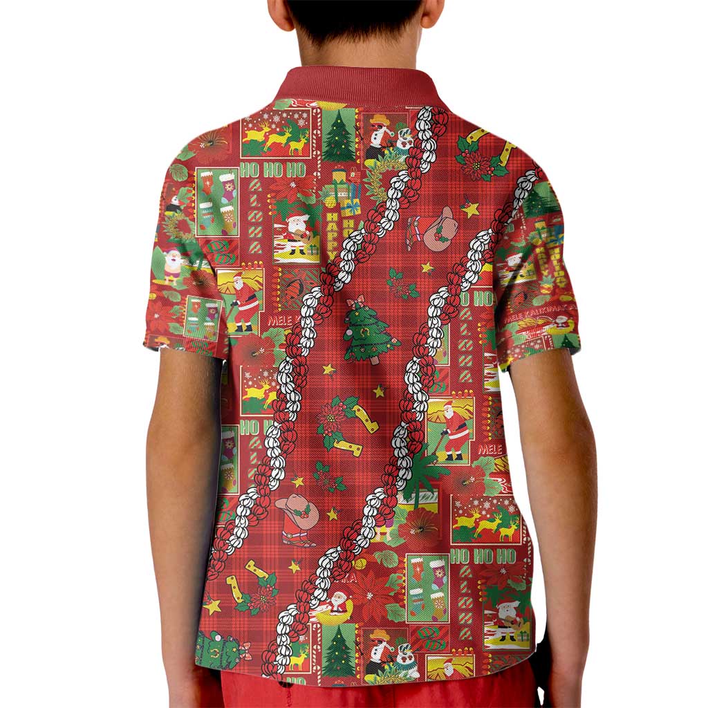 Mele Kalikimaka Pakalana Pikake Lei Kid Polo Shirt Hawaiian Rodeo Paniolo Omaomao Palaka - Polynesian Pride