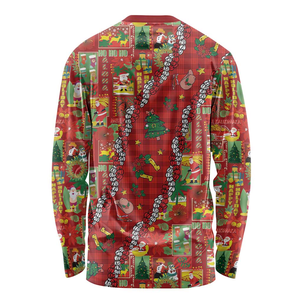 Mele Kalikimaka Pakalana Pikake Lei Long Sleeve Shirt Hawaiian Rodeo Paniolo Omaomao Palaka - Polynesian Pride