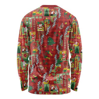 Mele Kalikimaka Pakalana Pikake Lei Long Sleeve Shirt Hawaiian Rodeo Paniolo Omaomao Palaka - Polynesian Pride