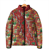 Mele Kalikimaka Pakalana Pikake Lei Padded Jacket Hawaiian Rodeo Paniolo Omaomao Palaka - Polynesian Pride