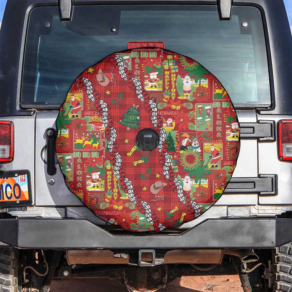 Mele Kalikimaka Pakalana Pikake Lei Spare Tire Cover Hawaiian Rodeo Paniolo Omaomao Palaka - Polynesian Pride