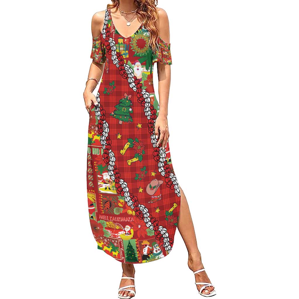 Mele Kalikimaka Pakalana Pikake Lei Summer Maxi Dress Hawaiian Rodeo Paniolo Omaomao Palaka - Polynesian Pride
