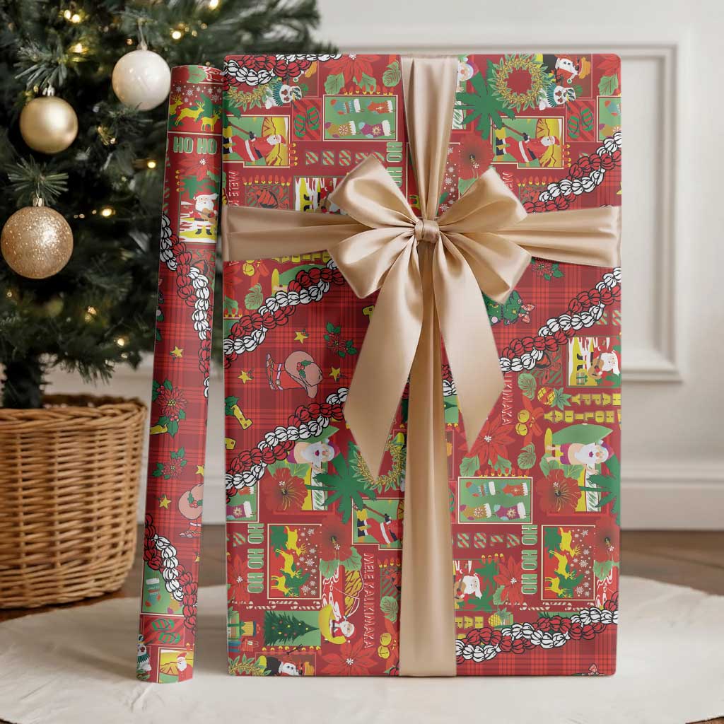 Mele Kalikimaka Pakalana Pikake Lei Wrapping Paper Hawaiian Rodeo Paniolo Omaomao Palaka - Polynesian Pride