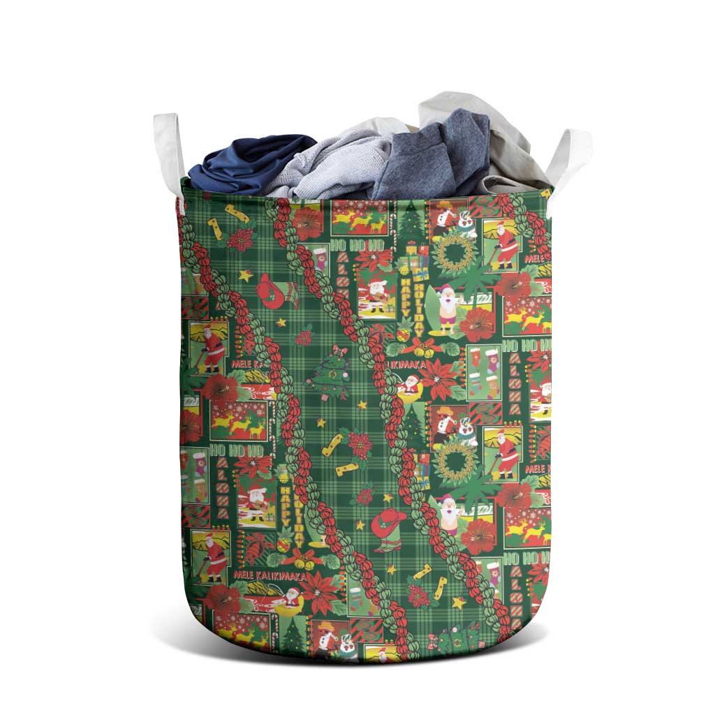 Mele Kalikimaka Pakalana Pikake Lei Laundry Basket Hawaiian Rodeo Paniolo Ulaula Palaka LT9 - Polynesian Pride