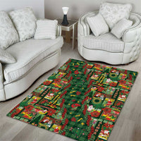 Mele Kalikimaka Pakalana Pikake Lei Area Rug Hawaiian Rodeo Paniolo Ulaula Palaka - Polynesian Pride