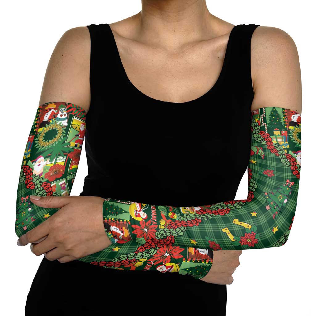 Mele Kalikimaka Pakalana Pikake Lei Arm Sleeves Hawaiian Rodeo Paniolo Ulaula Palaka - Polynesian Pride