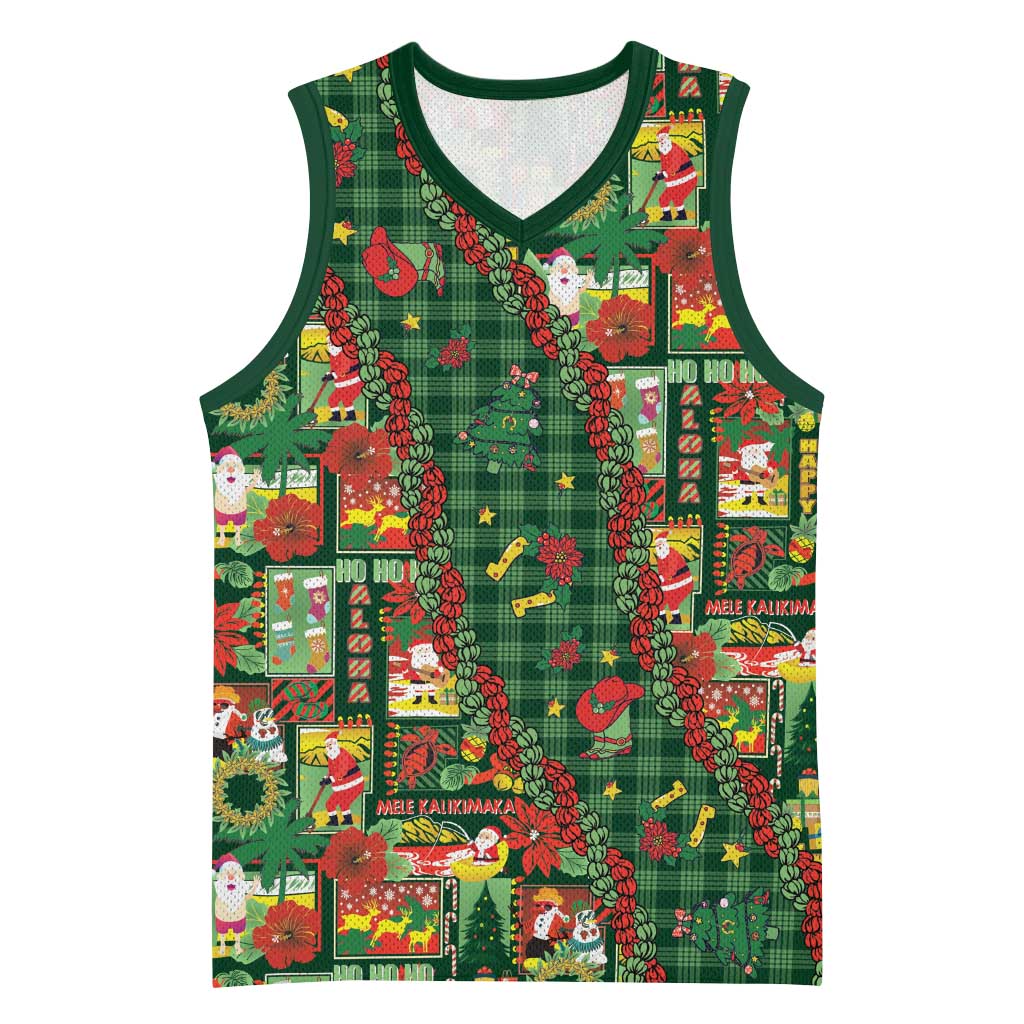 Mele Kalikimaka Pakalana Pikake Lei Basketball Jersey Hawaiian Rodeo Paniolo Ulaula Palaka - Polynesian Pride