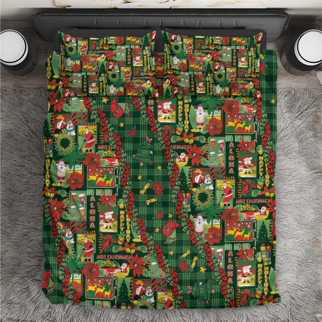 Mele Kalikimaka Pakalana Pikake Lei Bedding Set Hawaiian Rodeo Paniolo Ulaula Palaka - Polynesian Pride