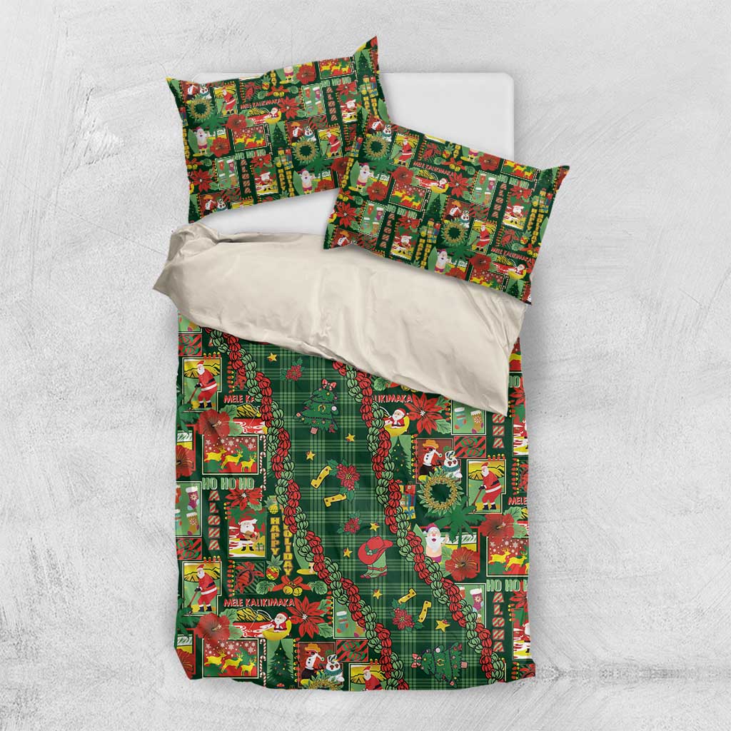Mele Kalikimaka Pakalana Pikake Lei Bedding Set Hawaiian Rodeo Paniolo Ulaula Palaka - Polynesian Pride