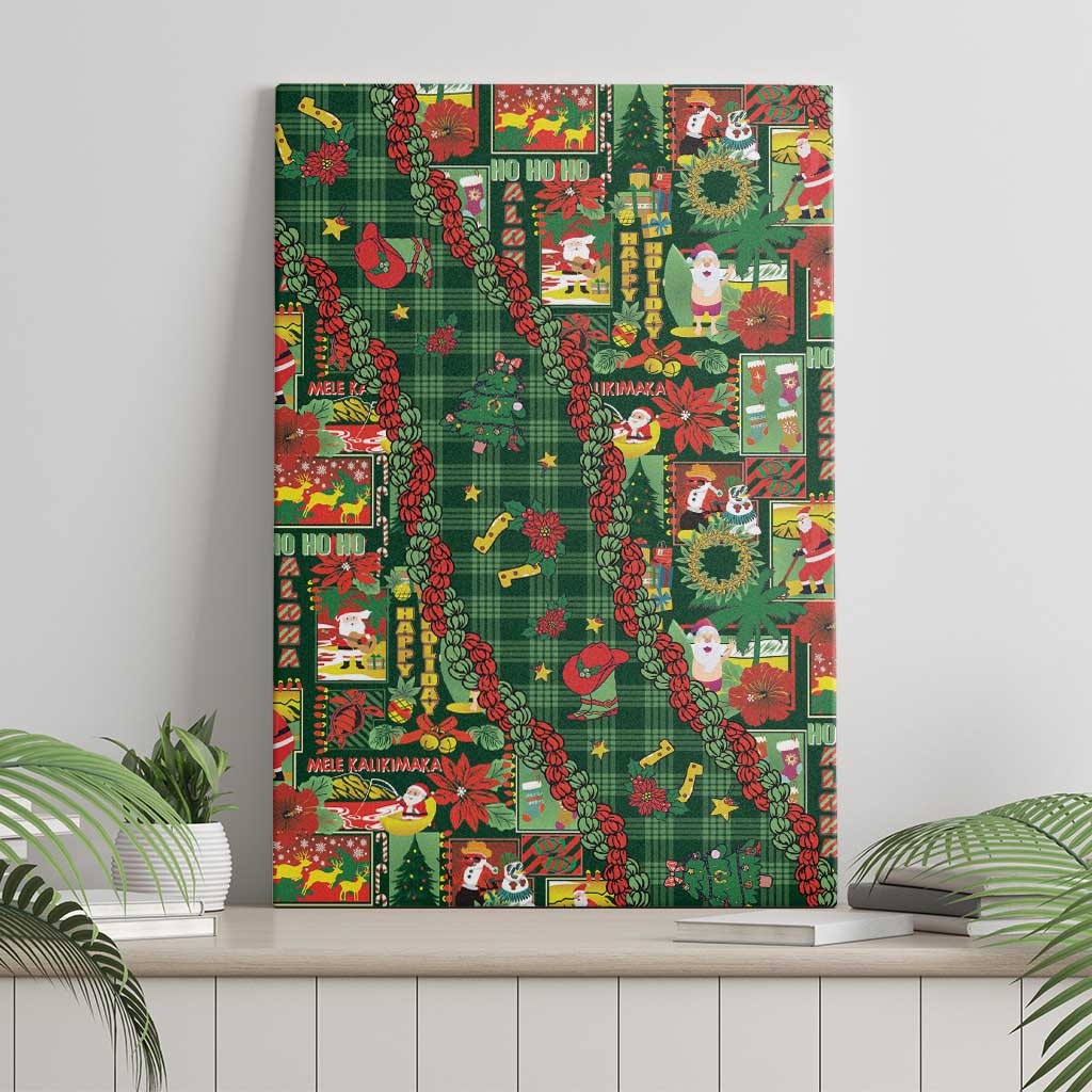Mele Kalikimaka Pakalana Pikake Lei Canvas Wall Art Hawaiian Rodeo Paniolo Ulaula Palaka - Polynesian Pride