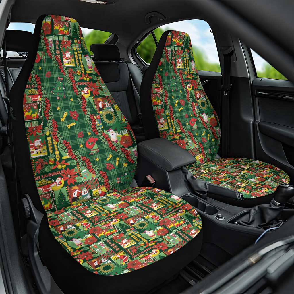 Mele Kalikimaka Pakalana Pikake Lei Car Seat Cover Hawaiian Rodeo Paniolo Ulaula Palaka - Polynesian Pride